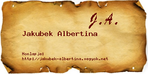 Jakubek Albertina névjegykártya